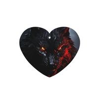 Lot de 6 désodorisants de voiture amusants à suspendre - Grand loup noir avec yeux rouges - Mignon - Longue durée - Parfumé - Décoration à suspendre - Accessoires de décoration d'intérieur pour homme