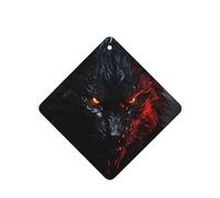 Lot de 6 désodorisants de voiture amusants à suspendre - Grand loup noir avec yeux rouges - Mignon - Longue durée - Parfumé - Décoration à suspendre - Accessoires de décoration d'intérieur pour homme