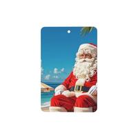 Lot de 6 désodorisants de voiture amusants à suspendre - Père Noël à la plage - Mignon - Longue durée - Parfumé - Décoration à suspendre - Cadeau - Accessoires de décoration d'intérieur pour homme et