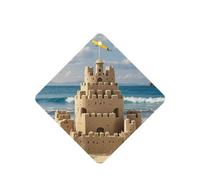 Lot de 6 désodorisants de voiture amusants à suspendre pour voiture, construction d'un château de sable, mignon, durable, parfumé, miroir, décoration d'intérieur, accessoires de décoration d'intérieur