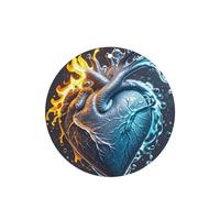 Lot de 6 désodorisants de voiture amusants à suspendre pour voiture, feu et eau, cœur, mignon, durable, parfumé, miroir, décoration d'intérieur, accessoires de décoration d'intérieur pour homme et