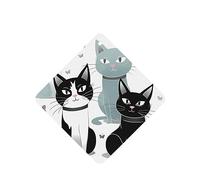 Lot de 6 désodorisants de voiture amusants à suspendre pour voiture - Motif chats noirs et blancs - Longue durée - Parfumé - Décoration à suspendre - Cadeau - Accessoires de décoration d'intérieur