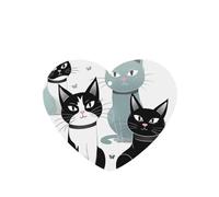 Lot de 6 désodorisants de voiture amusants à suspendre pour voiture - Motif chats noirs et blancs - Longue durée - Parfumé - Décoration à suspendre - Cadeau - Accessoires de décoration d'intérieur