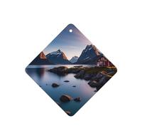 Lot de 6 désodorisants de voiture amusants à suspendre pour voiture, motif îles de Norvège, mignon, durable, parfumé, miroir, décoration d'intérieur, accessoires de décoration pour homme et femme
