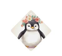 Lot de 6 désodorisants de voiture amusants à suspendre pour voiture, pingouin portant des fleurs, mignon, durable, parfumé, miroir, décoration d'intérieur, accessoires de décoration d'intérieur pour