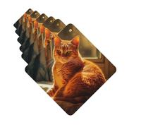 Lot de 6 désodorisants de voiture en forme de chat assis sur le lit - Désodorisant à suspendre pour voiture