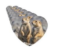 Lot de 6 désodorisants de voiture en forme de cœur à suspendre - Deux chiens de prairie - Désodorisant pour rétroviseur de voiture - Carte parfumée pour voiture