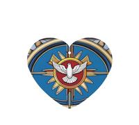 Lot de 6 désodorisants de voiture en forme de cœur à suspendre Motif Christia Saint Esprit