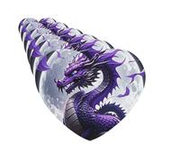 Lot de 6 désodorisants de voiture en forme de cœur à suspendre - Motif dragon violet et lune - Pour voiture