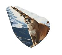 Lot de 6 désodorisants de voiture en forme de cœur à suspendre - Motif panthère et lion de montagne - Pour voiture