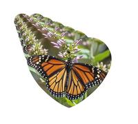 Lot de 6 désodorisants de voiture en forme de cœur à suspendre - Motif papillon monarque - Désodorisant pour voiture