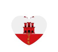 Lot de 6 désodorisants de voiture en forme de cœur avec motif drapeau de Gibraltar pour voiture, armoire, armoire à chaussures, éliminent les odeurs