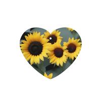 Lot de 6 désodorisants de voiture en forme de cœur avec motif tournesol pour voiture, armoire, armoire à chaussures, éliminent les odeurs