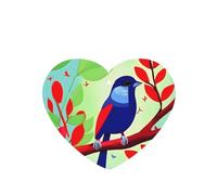 Lot de 6 désodorisants de voiture en forme de cœur WZYWHJ avec feuilles rouges et oiseaux