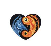 Lot de 6 désodorisants de voiture en forme de cœur WZYWHJ Fire Water Tai Chi