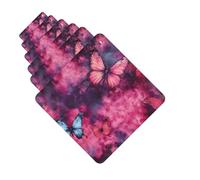 Lot de 6 désodorisants de voiture en tissu tie-dye avec papillons mignons à suspendre pour voiture, décoration de chambre, cadeau