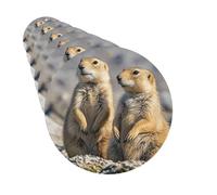 Lot de 6 désodorisants de voiture - Forme ronde - À suspendre - Deux chiens de prairie - Désodorisant pour rétroviseur de voiture - Carte parfumée pour voiture