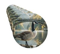 Lot de 6 désodorisants de voiture - Forme ronde - À suspendre - Motif oie sauvage au bord du pont - Pour voiture