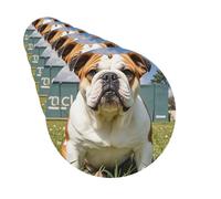 Lot de 6 désodorisants de voiture - Forme ronde - Cartes parfumées à suspendre - Bouledogue anglais amusant - Désodorisant pour voiture