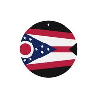 Lot de 6 désodorisants de voiture imprimés drapeau de l'État de l'Ohio - Longue durée - Pour voiture, armoire, armoire à chaussures