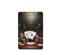 Lot de 6 désodorisants pour voiture, drôles à suspendre, tournoi de poker, mignon, durable, parfumé, miroir, décoration d'intérieur, accessoires de décoration pour homme et femme