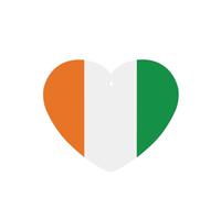 Lot de 6 désodorisants pour voiture en forme de cœur Drapeau de la Côte d'Ivoire - Comprimés d'aromathérapie pour voiture, armoire, armoire à chaussures, élimine les odeurs