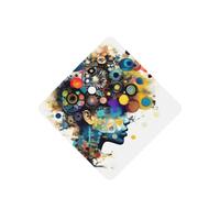 Lot de 6 désodorisants pour voiture - Intelligence artificielle - Imprimé cerveau - À suspendre - Parfum durable pour voiture, maison