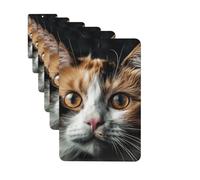 Lot de 6 désodorisants pour voiture Motif chats ont de grands yeux mignons à suspendre pour décoration de chambre automobile