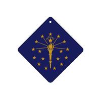 Lot de 6 désodorisants pour voiture - Motif drapeau de l'État de l'Indiana - À suspendre - Parfum durable pour voiture, maison