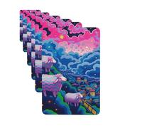 Lot de 6 désodorisants pour voiture Motif lignes de dessin animé Mouton mignon Désodorisant à suspendre pour voiture Décoration de chambre Cadeau