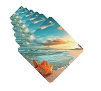 Lot de 6 désodorisants pour voiture, paysage de plage, mignon, à suspendre pour voiture, décoration de chambre, cadeau