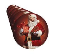 Lot de 6 désodorisants pour voiture Père Noël tenant un cadeau mignon à suspendre pour voiture, décoration de chambre
