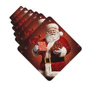 Lot de 6 désodorisants pour voiture Père Noël tenant un cadeau mignon à suspendre pour voiture, décoration de chambre