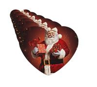 Lot de 6 désodorisants pour voiture Père Noël tenant un cadeau mignon à suspendre pour voiture, décoration de chambre