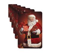 Lot de 6 désodorisants pour voiture Père Noël tenant un cadeau mignon à suspendre pour voiture, décoration de chambre