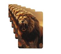 Lot de 6 désodorisants rectangulaires à suspendre en forme de lion rugissant en colère pour voiture, rétroviseur, carte parfumée pour voiture