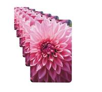 Lot de 6 désodorisants rectangulaires à suspendre pour voiture, carte parfumée motif fleur de dahlia, pour rétroviseur, carte parfumée pour voiture