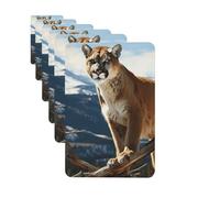 Lot de 6 désodorisants rectangulaires à suspendre pour voiture, carte parfumée Panthère, Montagne, Lion