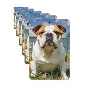 Lot de 6 désodorisants rectangulaires à suspendre pour voiture - Cartes parfumées drôles - Bulldog anglais - Pour voiture
