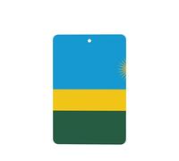 Lot de 6 désodorisants rectangulaires à suspendre pour voiture Motif drapeau du Rwanda