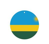 Lot de 6 désodorisants ronds à suspendre pour voiture Motif drapeau du Rwanda