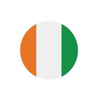 Lot de 6 désodorisants ronds pour voiture Motif drapeau de la Côte d'Ivoire