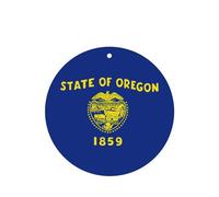 Lot de 6 désodorisants ronds pour voiture - Motif drapeau de l'Oregon - Pour l'aromathérapie - Pour voiture, armoire, armoire à chaussures - Élimine les odeurs