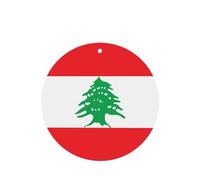 Lot de 6 désodorisants ronds pour voiture Motif drapeau du Liban Pour voiture, armoire, armoire à chaussures, éliminent les odeurs