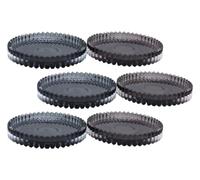 Lot de 6 Dessous de Bougie Ronds en Verre Gris Clair et foncé Dimensions (H x Ø) env. 1,5 x 10 cm