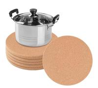 Lot de 6 dessous de plat ronds en liège de 19 cm - Résistants à la chaleur et absorbants - Plaque en liège ronde pour casseroles, poêles, dessous de plat ronds extra épais