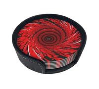Lot de 6 dessous de verre avec motif vortex de fleurs rouges pour boissons avec dessous de verre pour protéger les meubles
