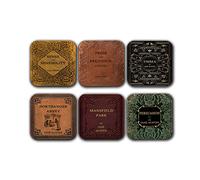 Lot de 6 Dessous de Verre avec Romans complets de Jane Austen Six Tasses à café avec Romans complets des Dessins de Livre de Jane Austen (Titre du Livre)