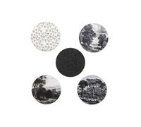 Lot de 6 Dessous de Verre "Black Forest" 11cm Noir Noir G
