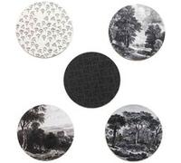 Lot de 6 Dessous de Verre "Black Forest" 11cm Noir Noir G